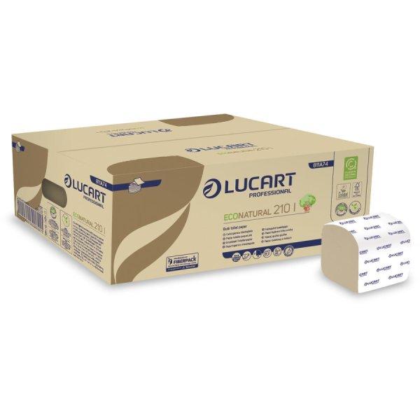 Lucart ECO Natural 210I hajtogatott toalattpapír, 2 rétegű, barna,
40x210lap/karton