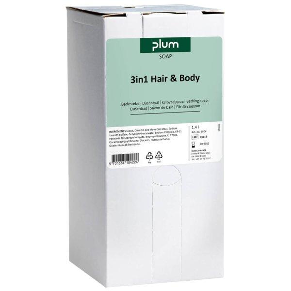 Plum 3-in-1 Hair & Body 1400 ml bag-in-box