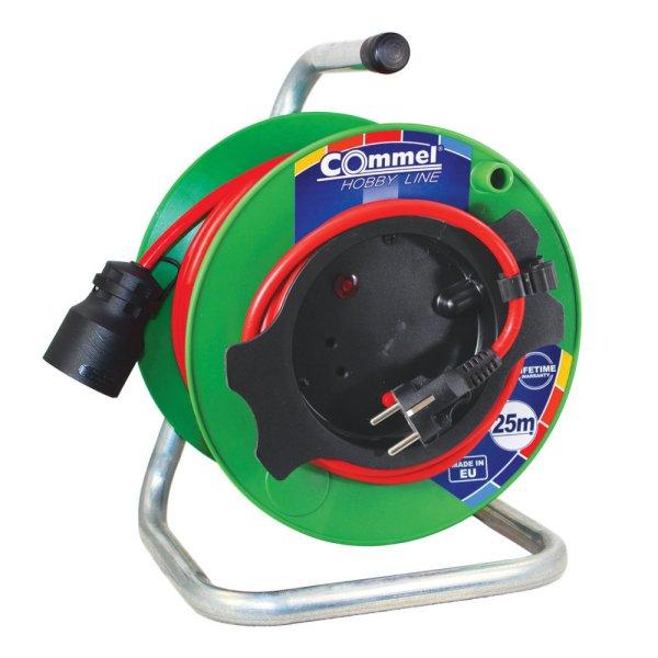 Commel Kábel dob - PVC 230 mm, egyfázisú, 3x1,5 16 A 230 V ~ 3500W, 25M,
kerti gépekhez