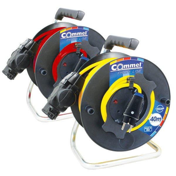 Commel Kábeldob - PVC 280 mm, Egyfázisú, T3-as csapfedeles elosztó, 25m, 16
A 230 V ~ 3500 W IP44