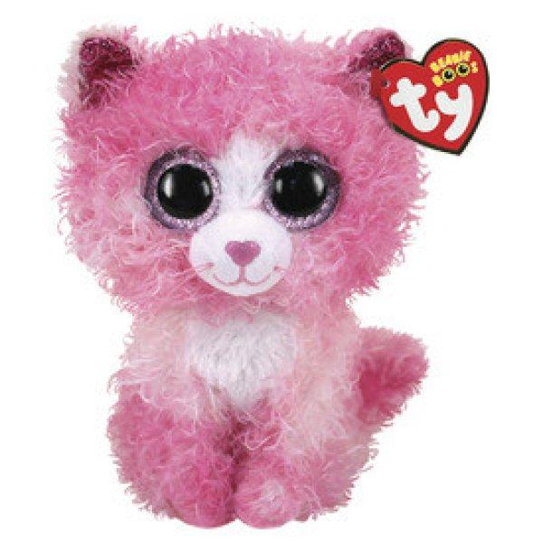 TY: Beanie Boos REAGAN rózsaszín macska 15cm