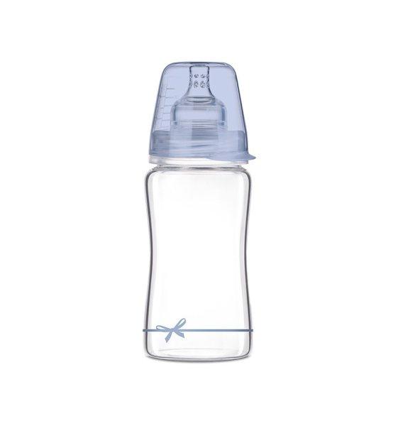 Lovi DiamondGlass Üvegből készült cumisüveg 250 ml (3h+) - Baby Shower Boy