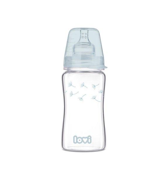 Lovi DiamondGlass Üvegből készült cumisüveg 250 ml (3h+) - Botanic