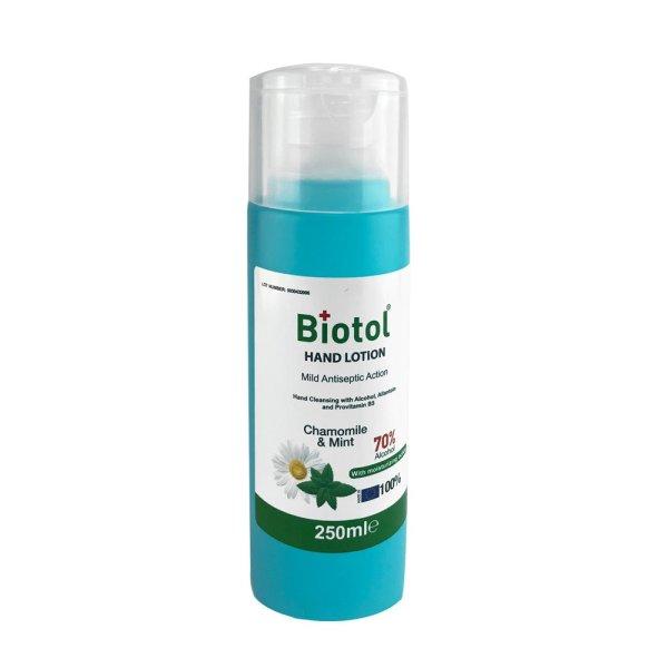 Kéz- és bőrfertőtlenítő 250 ml., 70% alkoholtartalmú, B5 provitaminnal,
Biotol