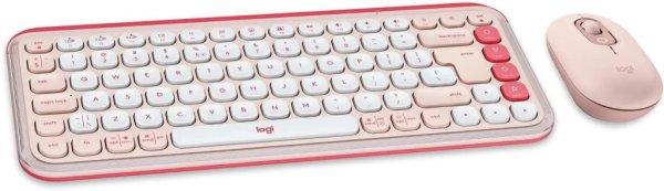 Logitech Pop Icon Wireless Keyboard Combo Pink US