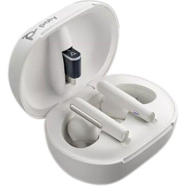 Poly Plantronics Voyager Free 60+ UC Touchscreen Charge Case USB-C Teams
Bluetooth Headset White Sand