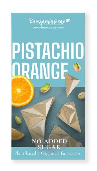 Benjamissimo bio vegán csokoládé pisztáciás tahinivel és narancsolajjal,
hozzáadott cukor nélkül édesítőszerrel 60 g