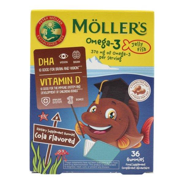 MÖLLERS OMEGA3+D GUMIVITAMIN KÓLA 36DB