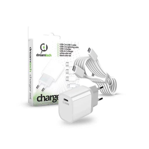 Dreamtech PD Charger Set USB-C 20W-os adapterrel és USB-C / USB-C kábellel
FEHÉR