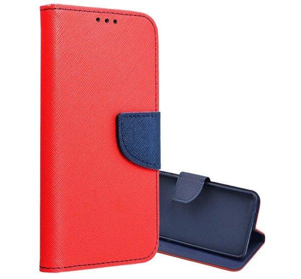 Tok álló, bőr hatású (FLIP, oldalra nyíló, asztali tartó, kártyazseb,
textil hatás) PIROS/KÉK Xiaomi Redmi Note 13 5G