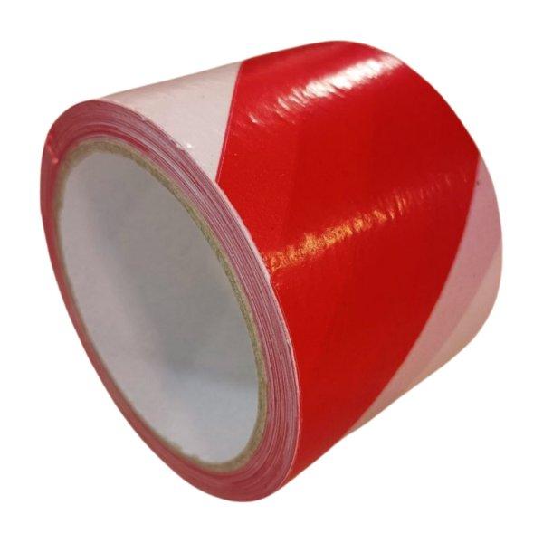 Kordonszalag 70mm/100m LDPE piros-fehér