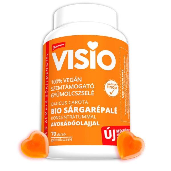  VISIO Szemtámogató gyümölcszselé (70db) bio sárgarépalé
koncentrátummal – több, mint 1 havi adag, 100% vegán