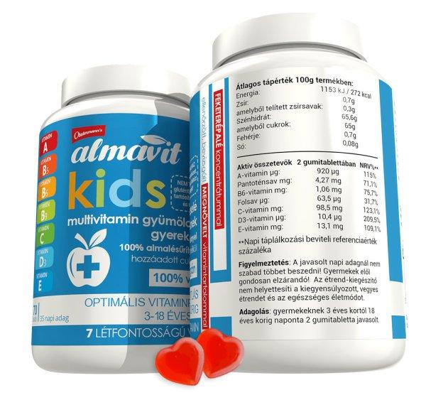 Nani KIDS multi-gumivitamin (70db) több, mint 1 havi adag – 100% VEGÁN