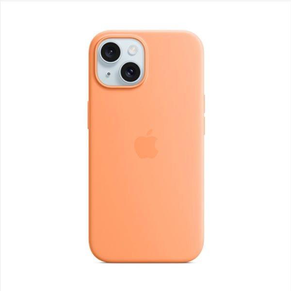 Apple iPhone 15 Szilikontok MagSafe-vel - Orange Sorbet