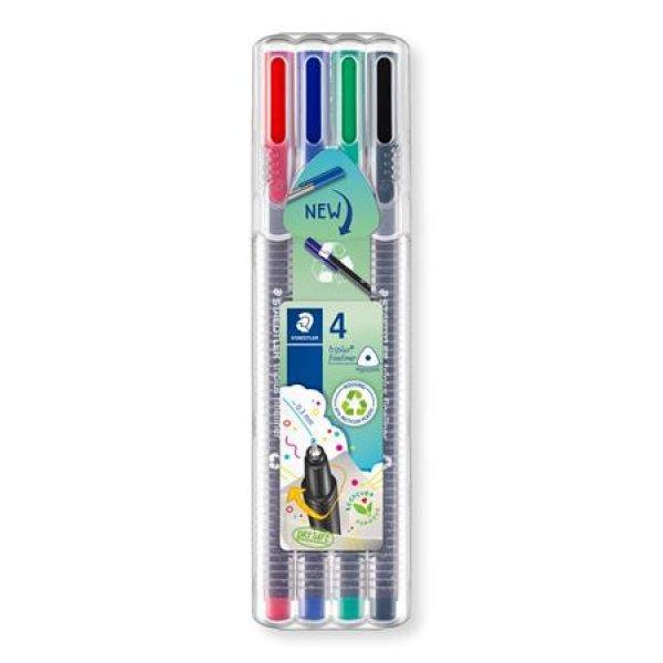 Tűfilc készlet, 0,3 mm, STAEDTLER "Triplus 334", 4 különböző
szín