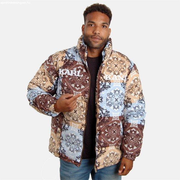 Téli kabát Karl Kani Retro Paisley Corduroy Puffer Jacket lt. blue/multicolor