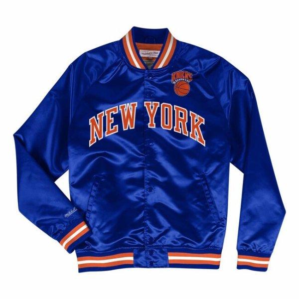 Mitchell & Ness New York Knicks Lightweight Satin Jacket royal