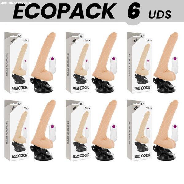 ECOPACK 6 DB - BASECOCK REALISZTIKUS VIBRÁTOR TÁVIRÁNYÍTÓ HÚS 19 CM -O- 4
CM