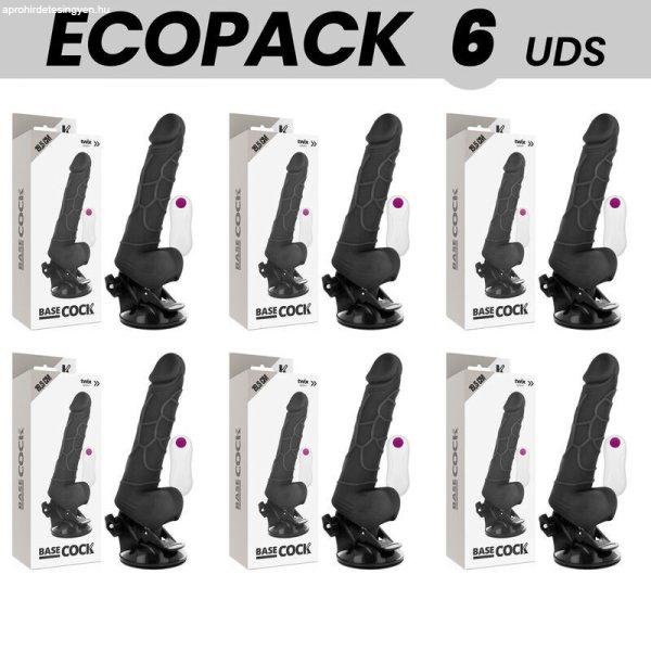 ECOPACK 6 DB - BASECOCK REALISZTIKUS VIBRÁTOR TÁVIRÁNYÍTÓVAL FEKETE
HERÉKKEL 19,5 CM -O- 4 CM