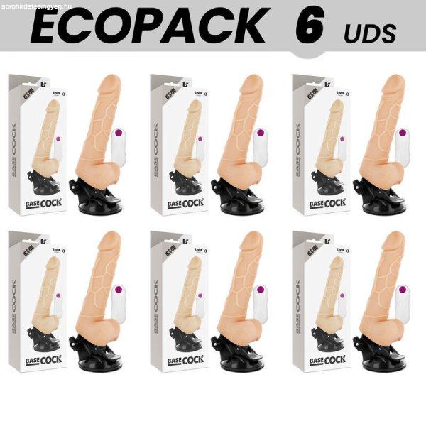 ECOPACK 6 DB - BÁZISCSÁKÓ REALISZTIKUS VIBRÁTOR TÁVIRÁNYÍTÓVAL
TERMÉSZETES HERÉKKEL 19,5 CM -O- 4 CM