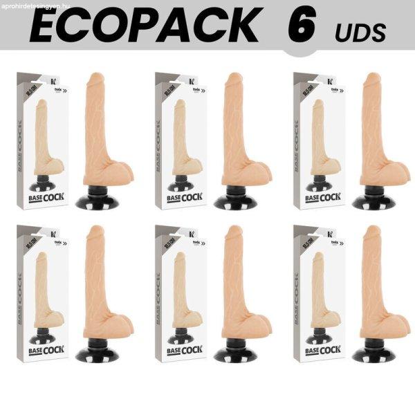 ECOPACK 6 DB - BASECOCK REALISZTIKUS VIBRÁTOR 2-1 HÚS 18,5 CM -O- 4 CM