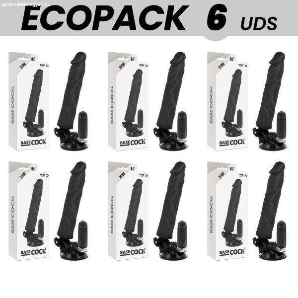 ECOPACK 6 DB - BASECOCK REALISZTIKUS VIBRÁTOR TÁVIRÁNYÍTÓ FEKETE 21 CM -O-
4 CM