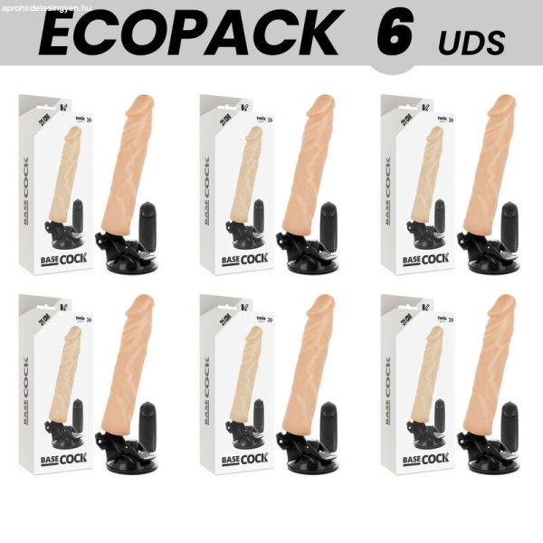 ECOPACK 6 DB - BASECOCK REALISZTIKUS VIBRÁTOR TÁVIRÁNYÍTÓ HÚS 21 CM -O- 4
CM