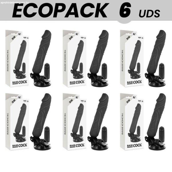 ECOPACK 6 DB - BASECOCK REALISZTIKUS VIBRÁTOR TÁVIRÁNYÍTÓ FEKETE 20 CM -O-
4 CM