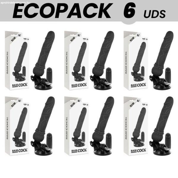 ECOPACK 6 DB - BASECOCK REALISZTIKUS VIBRÁTOR TÁVIRÁNYÍTÓ FEKETE 19,5 CM
-O- 4 CM