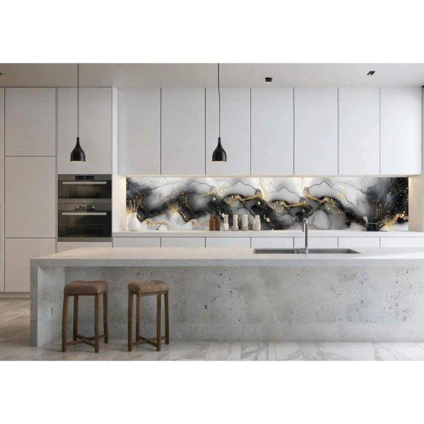 Wallplex PLUS+ falburkoló hőálló konyhapanel Holdfény Márvány, vízálló
falburkolat konyhába 60x300 cm