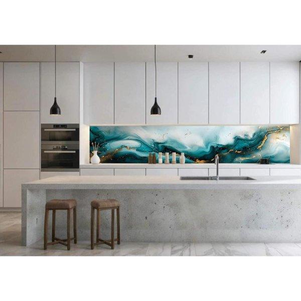 Wallplex PLUS+ falburkoló hőálló konyhapanel Kék Márvány, vízálló
falburkolat konyhába 60x180 cm