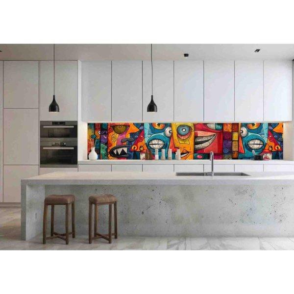 Wallplex PLUS+ falburkoló hőálló konyhapanel Picasso, vízálló falburkolat
konyhába 60x120 cm