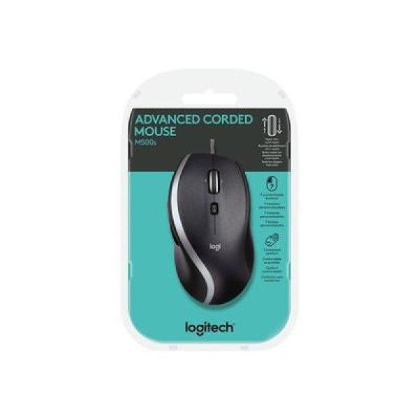 LOGITECH Egér - M500s Advanced Corded Vezetékes, Fekete