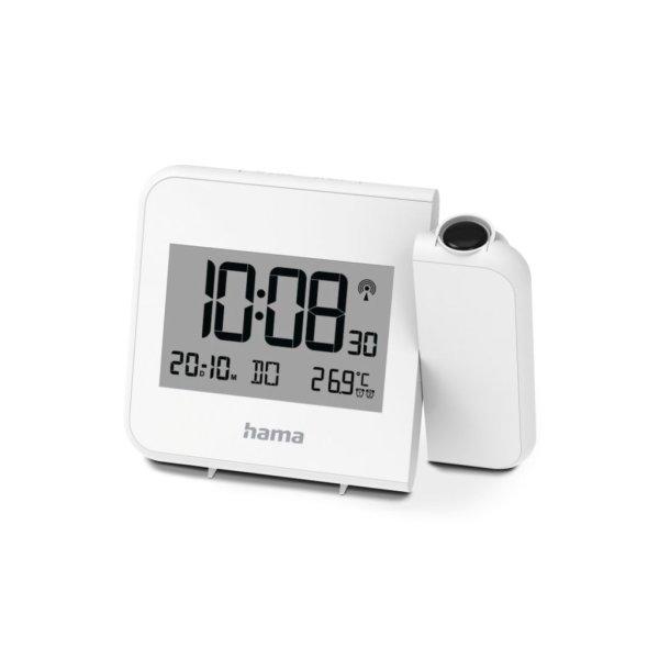 Hama Hvar Projector Alarm Clock Digital Radio-Controlled Alarm Clock Wall or
Ceiling Projection White