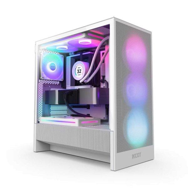 NZXT H5 Flow RGB (2024) Tempered Glass White