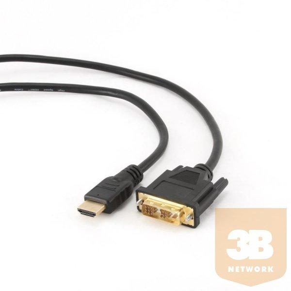 Gembird HDMI / DVI apa-apa kábel aranyozott csatlakozóval, 3m, bulk