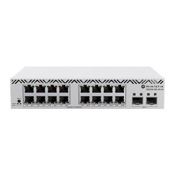 MikroTik CSS318-16G-2S+IN 16-Portos Gigabites Switch 2 SFP+ Porttal