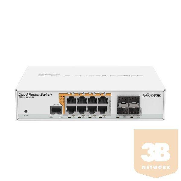 MIKROTIK Cloud Router Switch (8GbitLAN+PoE, 4SFP) Desktop kivitel
(CRS112-8P-4S-IN)