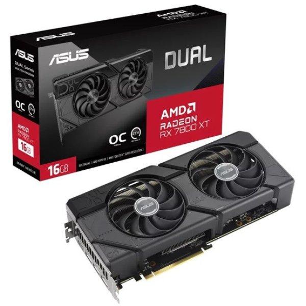 VGA ASUS AMD RX 7800 XT 16GB GDDR6 - DUAL-RX7800XT-O16G