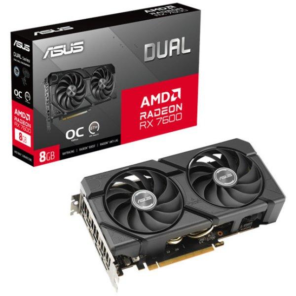 VGA ASUS AMD RX 7600 8GB GDDR6 - DUAL-RX7600-O8G-EVO