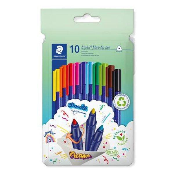 Rostirón készlet, 1 mm, STAEDTLER "Triplus 323", 10 különböző
szín