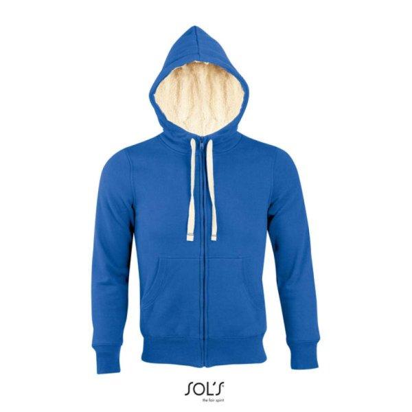 Uniszex cipzáras kapucnis pulóver, sherpa béléssel, SOL'S SO00584,
Royal Blue-2XL