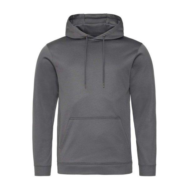 Just Hoods Uniszex poliészter sport kapucnis pulóver AWJH006, Steel Grey-L