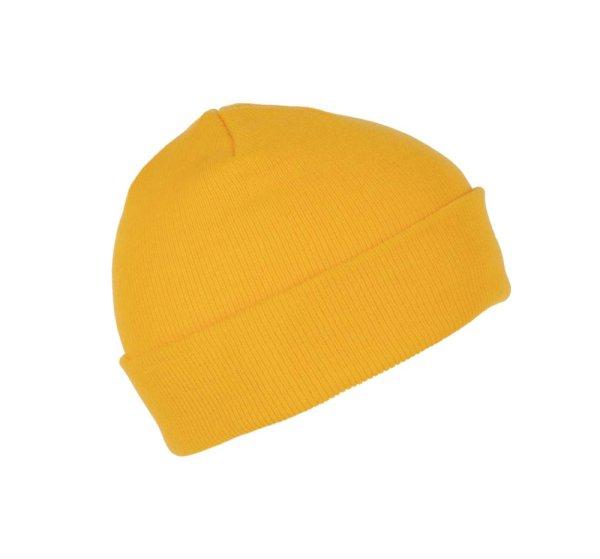 KP031 kötött duplafalu unisex sapka K-UP, Yellow-U