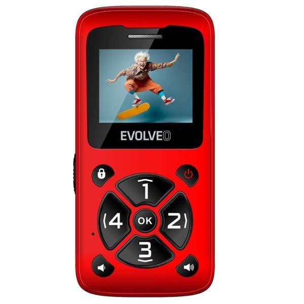 EVOLVEO EasyPhone ID, mobiltelefon időseknek, piros