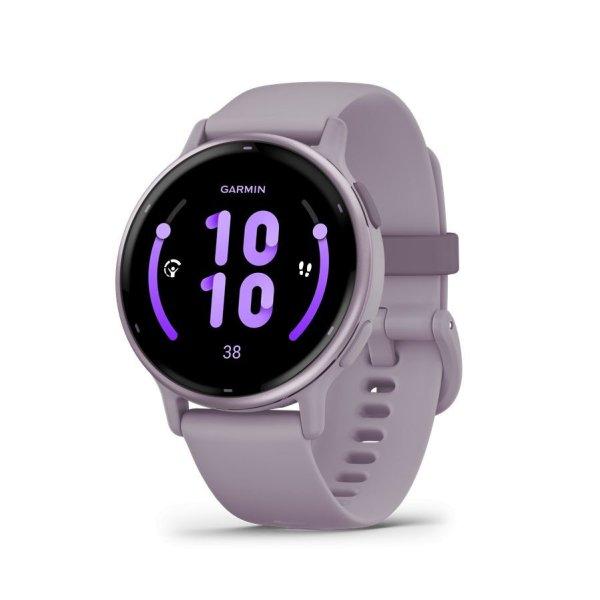 Garmin Vivoactive 5 Metallic Orchid Aluminium Bezel with Orchid Case and
Silicone Band