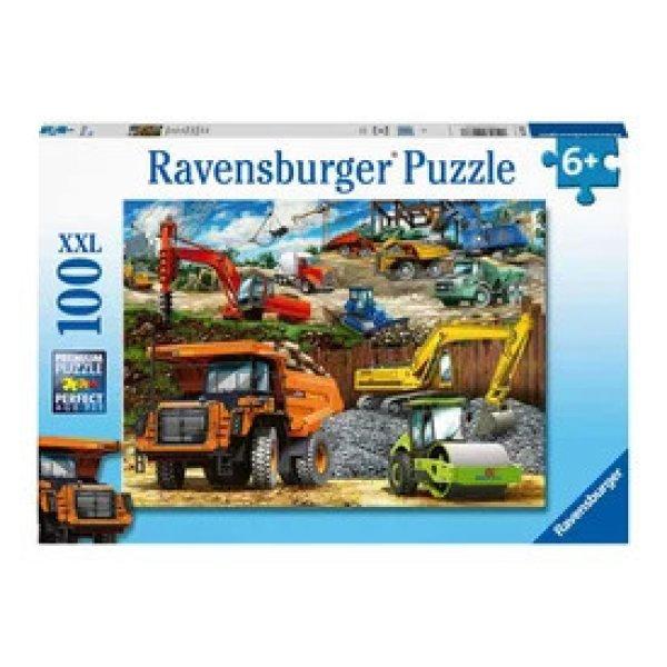 Puzzle 100 db - Járművek az építkezésen