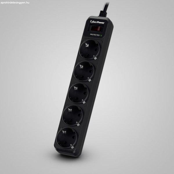 CyberPower B0520SC0-DE Túlfeszültségvédő Kapcsolóval 5DIN 1,8m Black