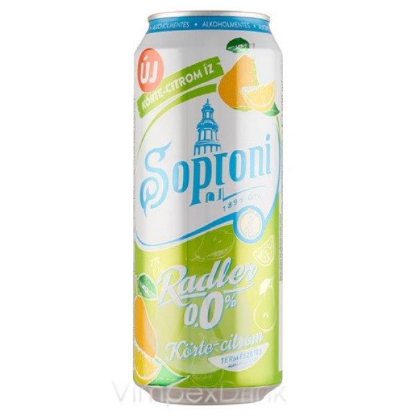 soproni zéró 0,0% körte- citrom 0,5l dob