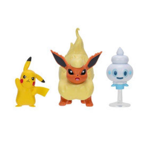 Pokémon 3 db-os figura csomag - Pikachu, Vanillite, Flareon